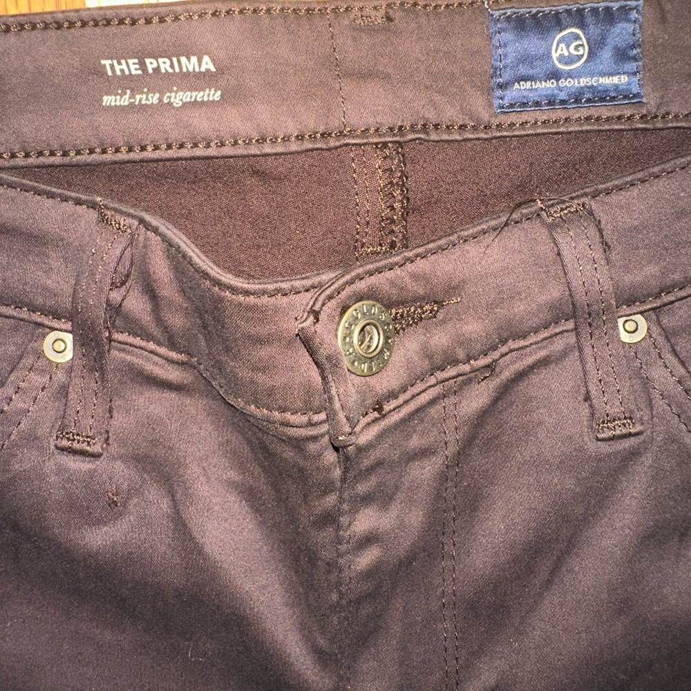AG JEANS Prima Mid-Rise Cigarette Jeans in Dark Deep Brown Burgundy Size 27R - Picture 9 of 9